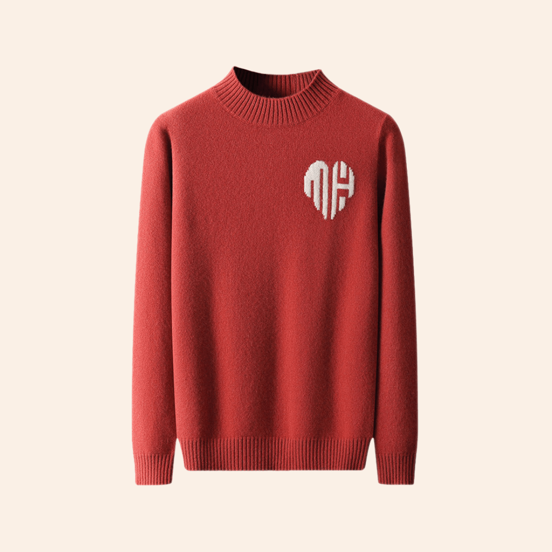 100% CASHMERE HEART SWEATER - LORMIER - 
