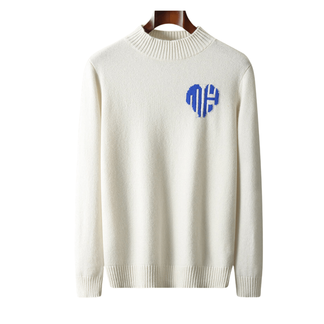 100% CASHMERE HEART SWEATER - LORMIER - 