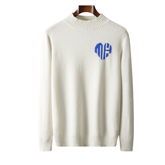 100% CASHMERE HEART SWEATER - LORMIER - 