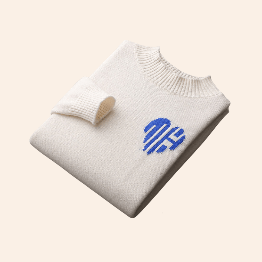 100% CASHMERE HEART SWEATER - LORMIER - 