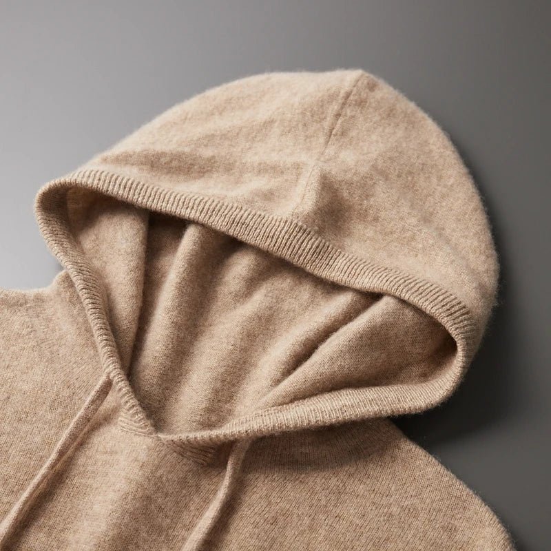 100% CASHMERE HOODED SWEATER - LORMIER - 