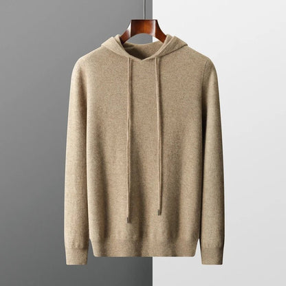 100% CASHMERE HOODED SWEATER - LORMIER - 