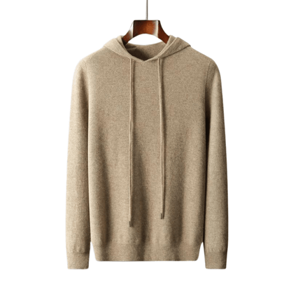 100% CASHMERE HOODED SWEATER - LORMIER - 