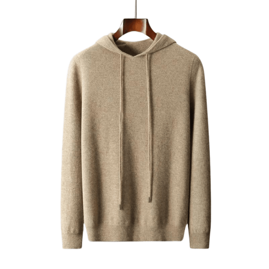 100% CASHMERE HOODED SWEATER - LORMIER - 
