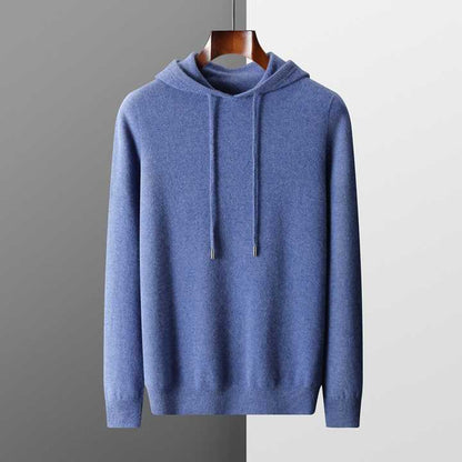 100% CASHMERE HOODED SWEATER - LORMIER - 