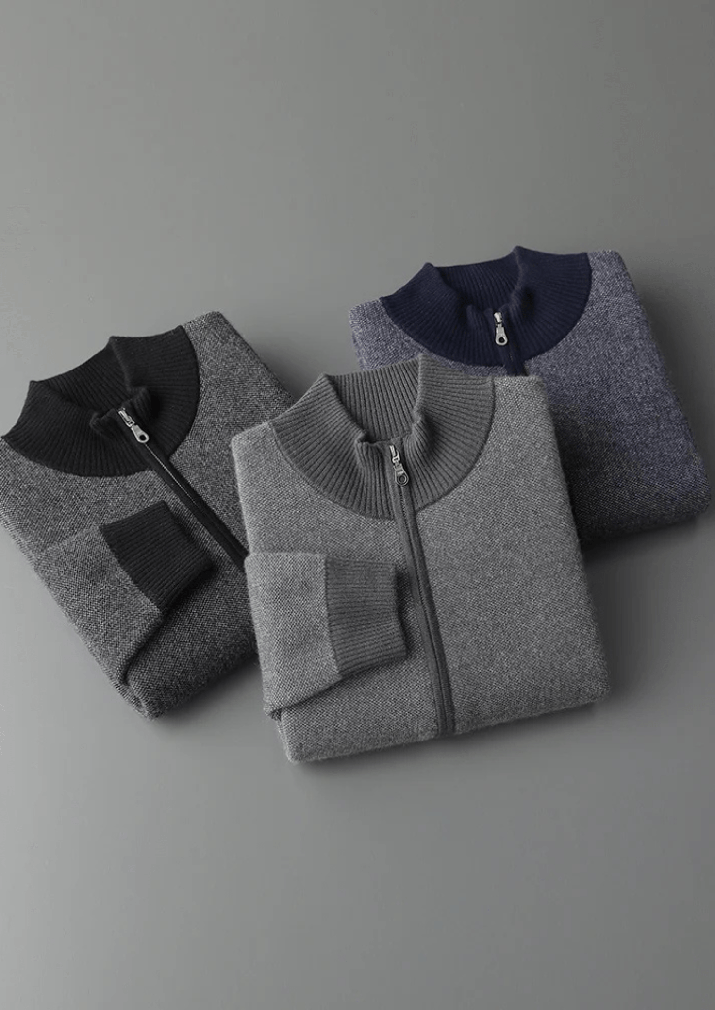 100% CASHMERE JACQUARD ZIP CARDIGAN - LORMIER - 