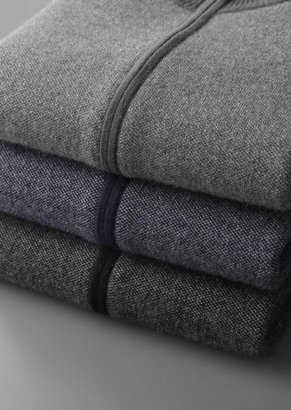 100% CASHMERE JACQUARD ZIP CARDIGAN - LORMIER - 