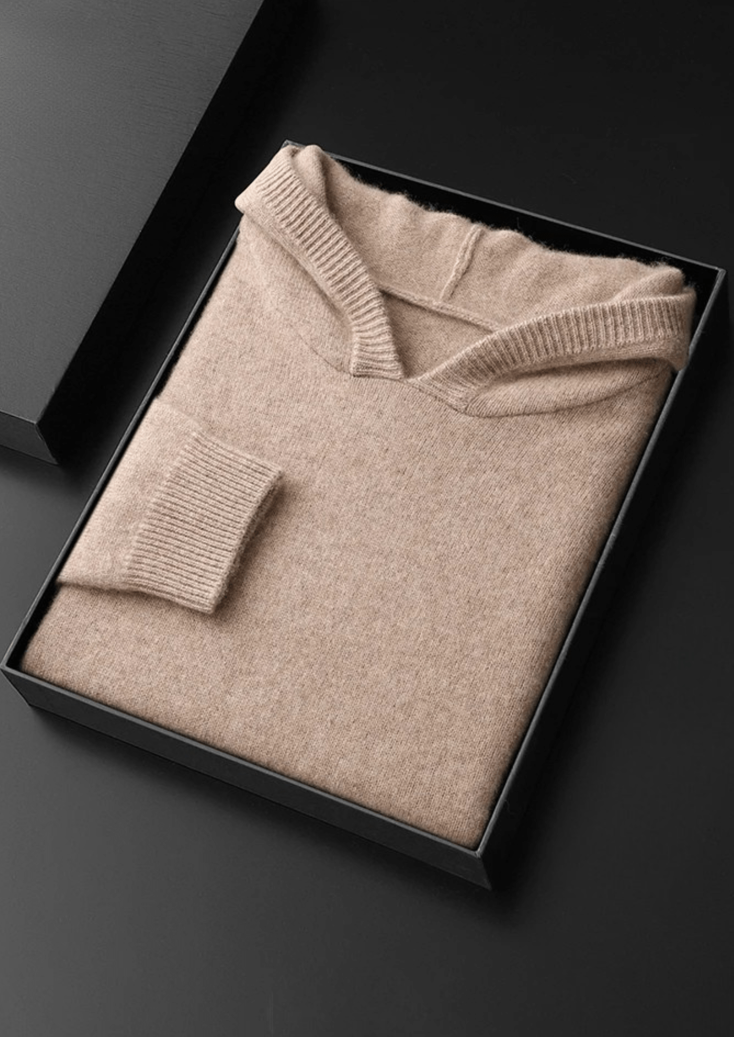 100% CASHMERE LEISURE HOODIE - LORMIER - 