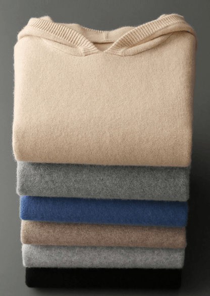 100% CASHMERE LEISURE HOODIE - LORMIER - 