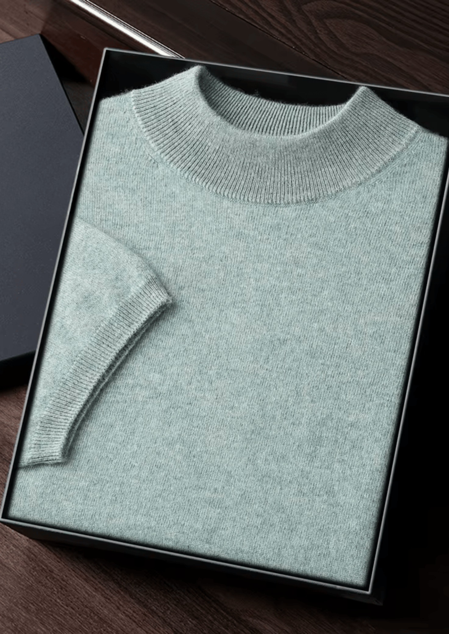 100% CASHMERE MOCK NECK T - SHIRT - LORMIER - 