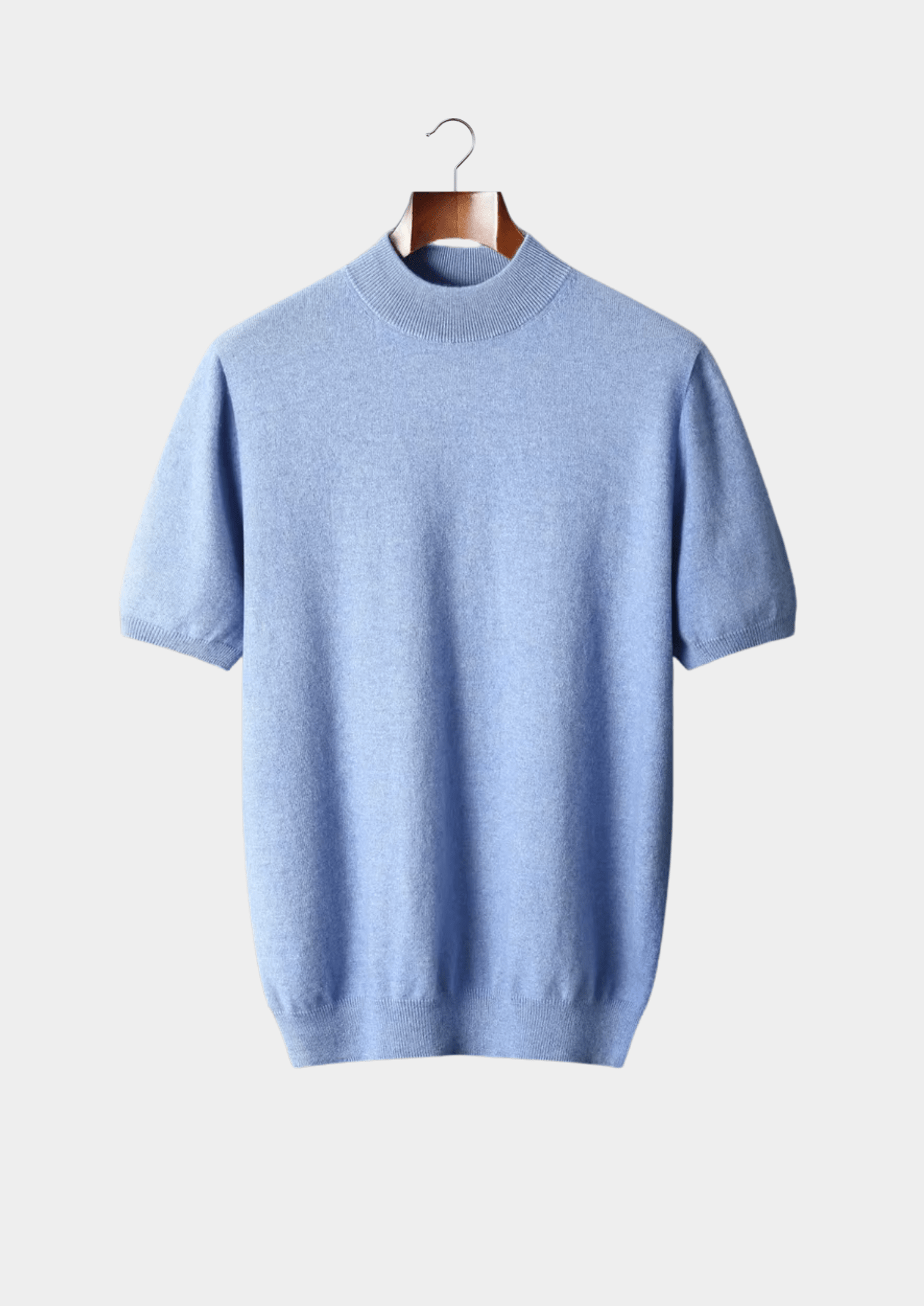 100% CASHMERE MOCK NECK T - SHIRT - LORMIER - 