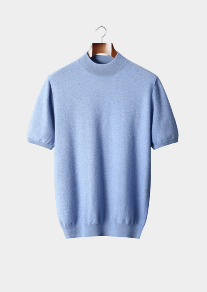 100% CASHMERE MOCK NECK T - SHIRT - LORMIER - 