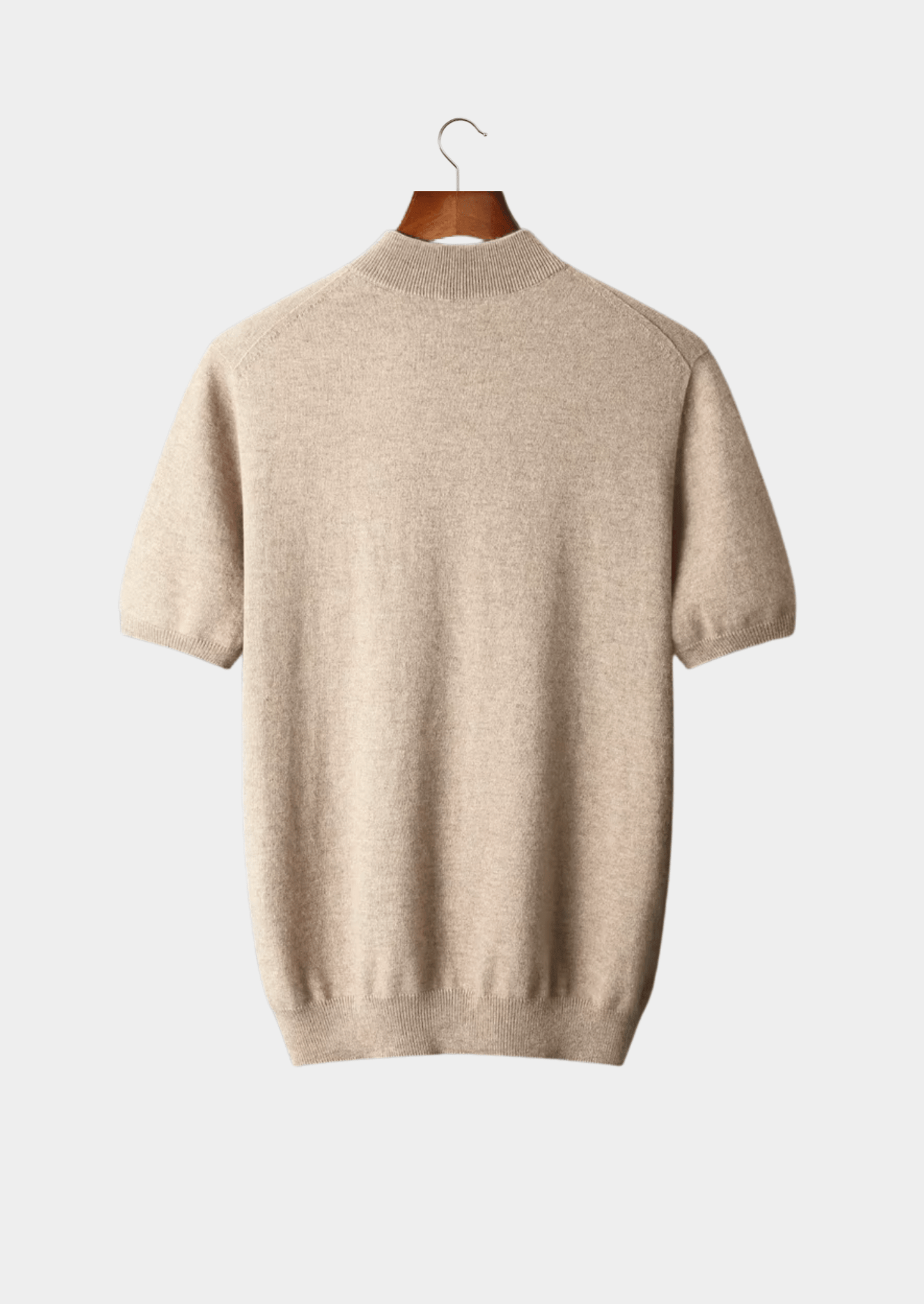 100% CASHMERE MOCK NECK T - SHIRT - LORMIER - 