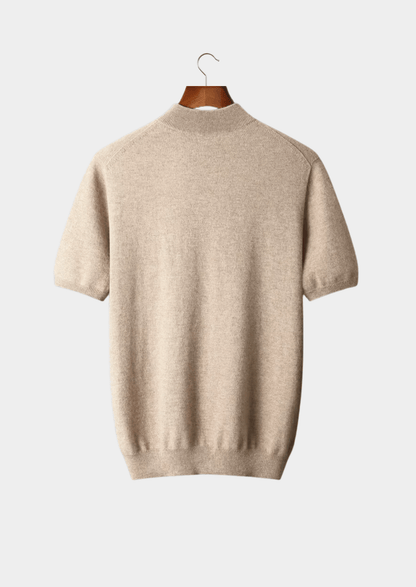 100% CASHMERE MOCK NECK T - SHIRT - LORMIER - 