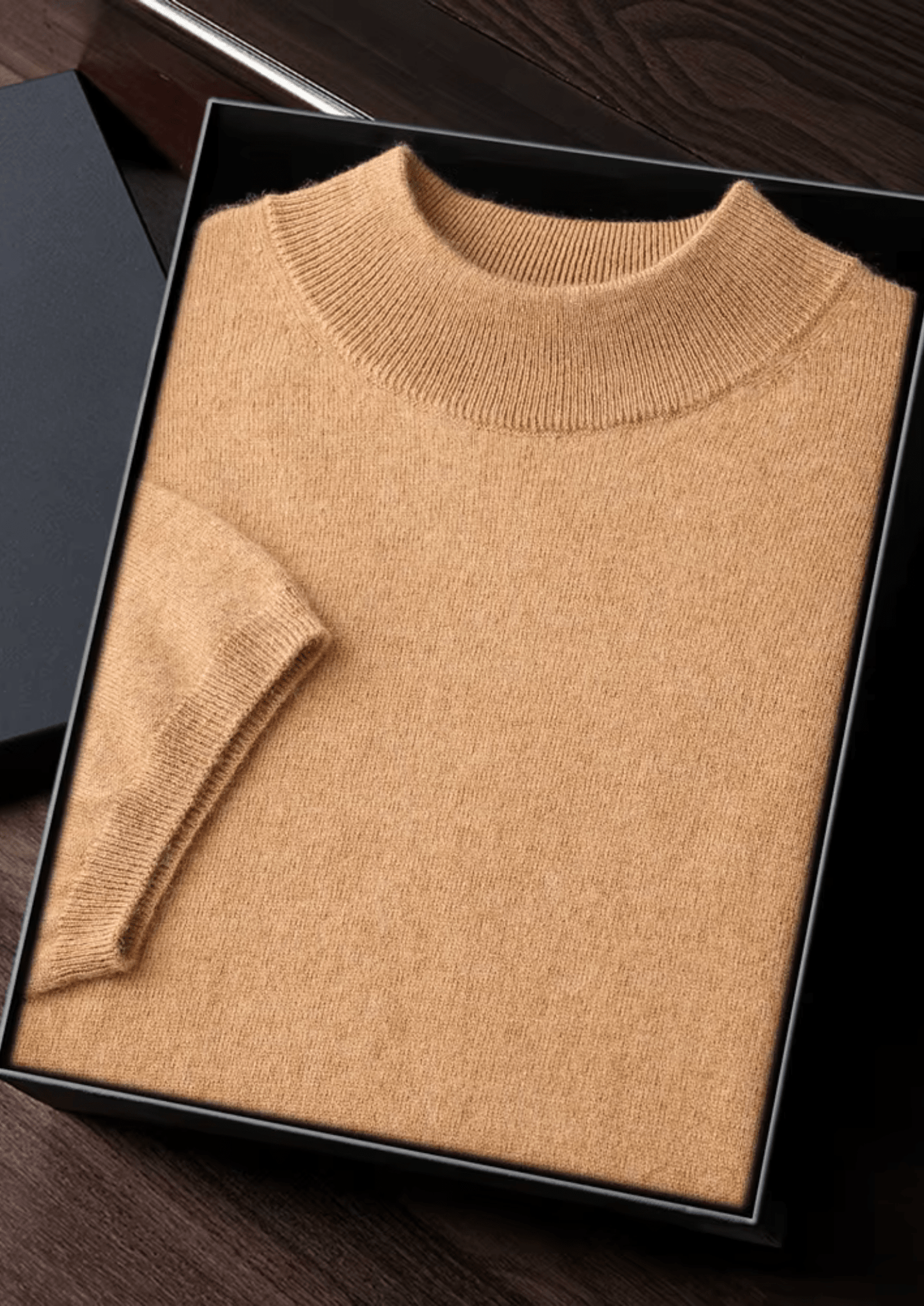 100% CASHMERE MOCK NECK T - SHIRT - LORMIER - 