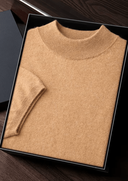 100% CASHMERE MOCK NECK T - SHIRT - LORMIER - 