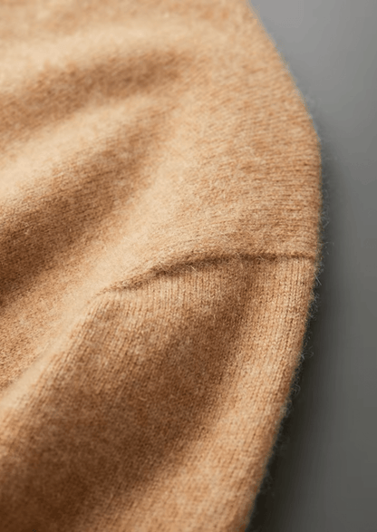 100% CASHMERE MOCK NECK T - SHIRT - LORMIER - 