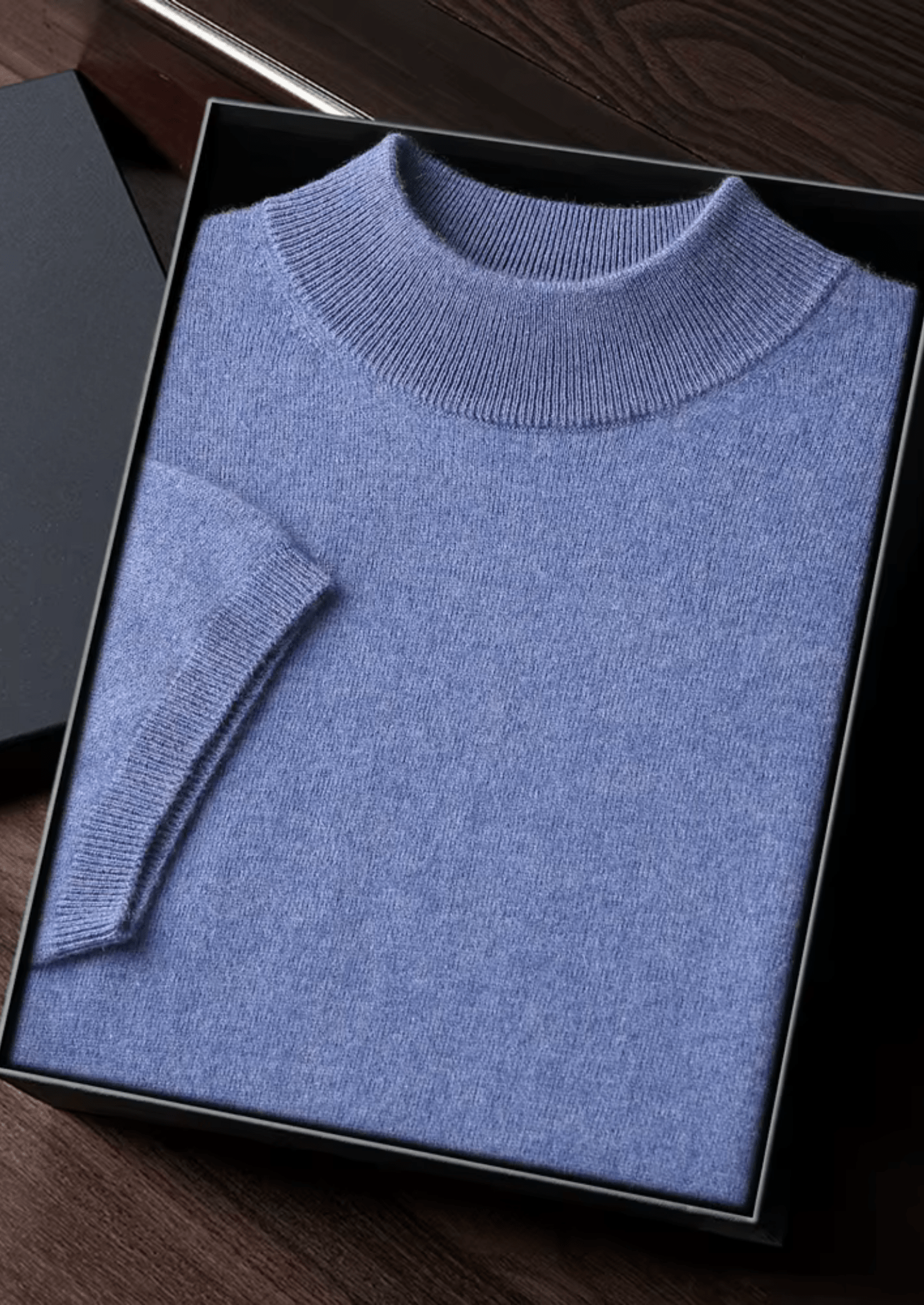 100% CASHMERE MOCK NECK T - SHIRT - LORMIER - 