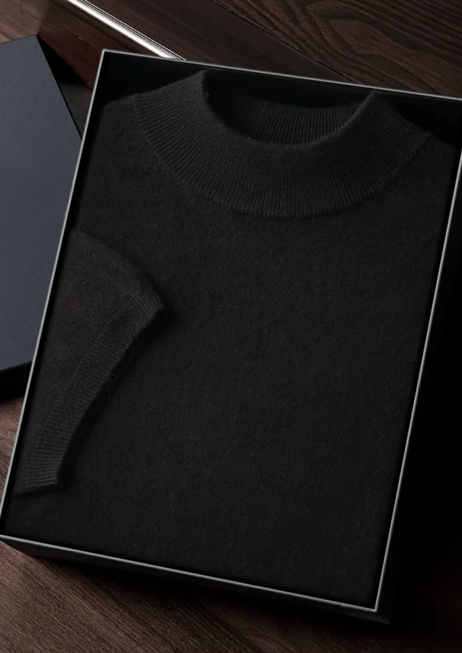 100% CASHMERE MOCK NECK T - SHIRT - LORMIER - 