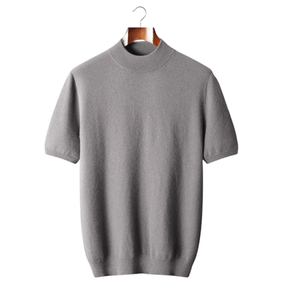 100% CASHMERE MOCK NECK T - SHIRT - LORMIER - 