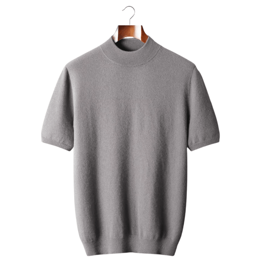 100% CASHMERE MOCK NECK T - SHIRT - LORMIER - 