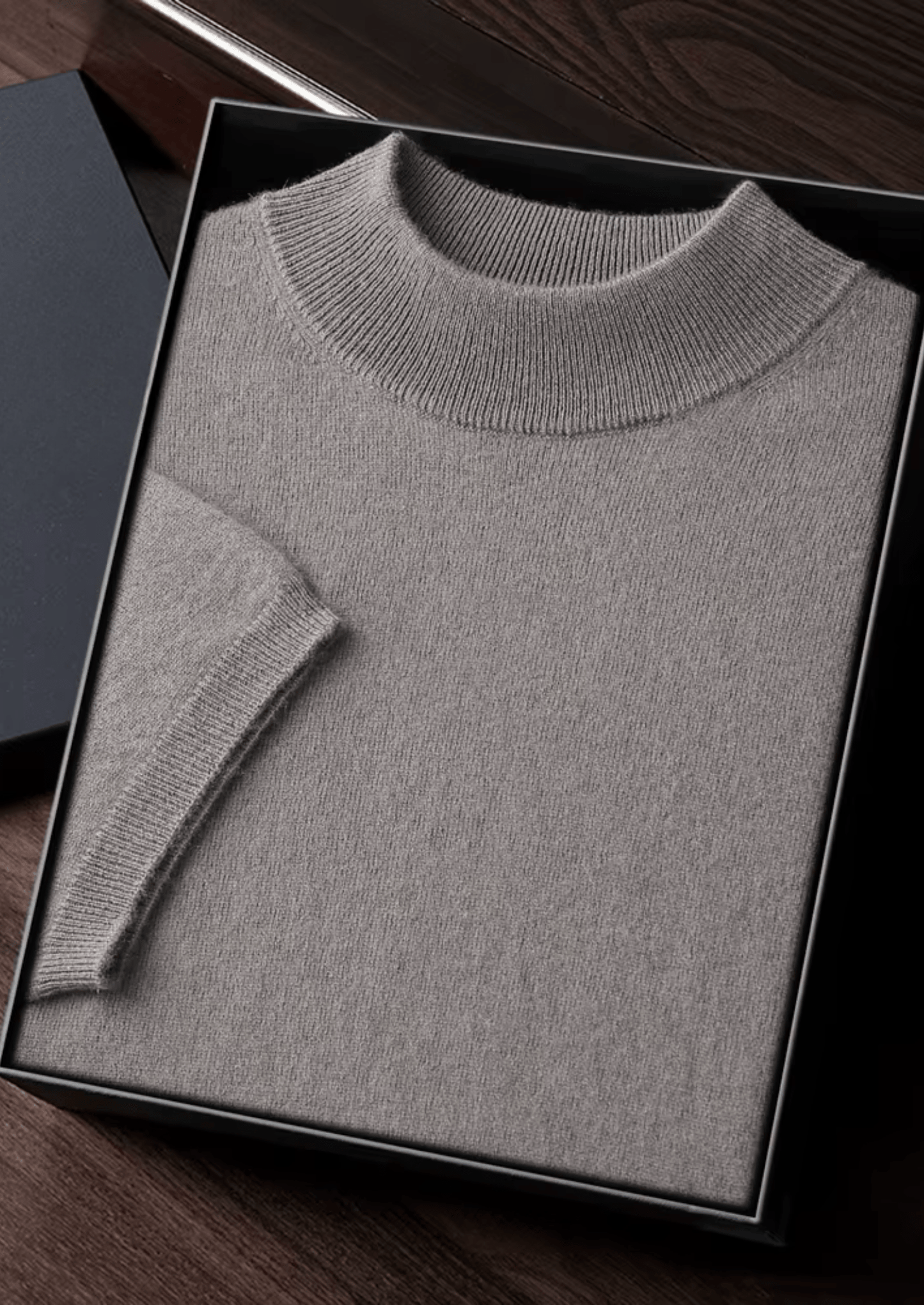 100% CASHMERE MOCK NECK T - SHIRT - LORMIER - 