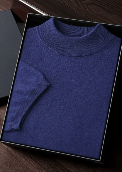 100% CASHMERE MOCK NECK T - SHIRT - LORMIER - 