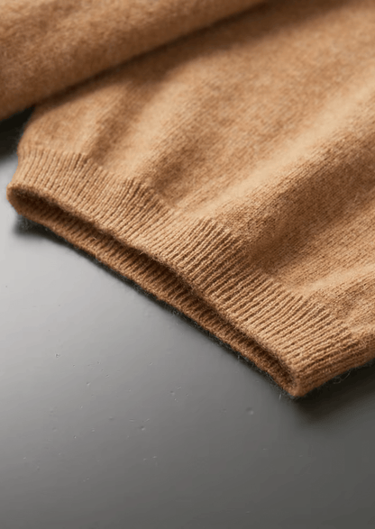 100% CASHMERE MOCK NECK T - SHIRT - LORMIER - 