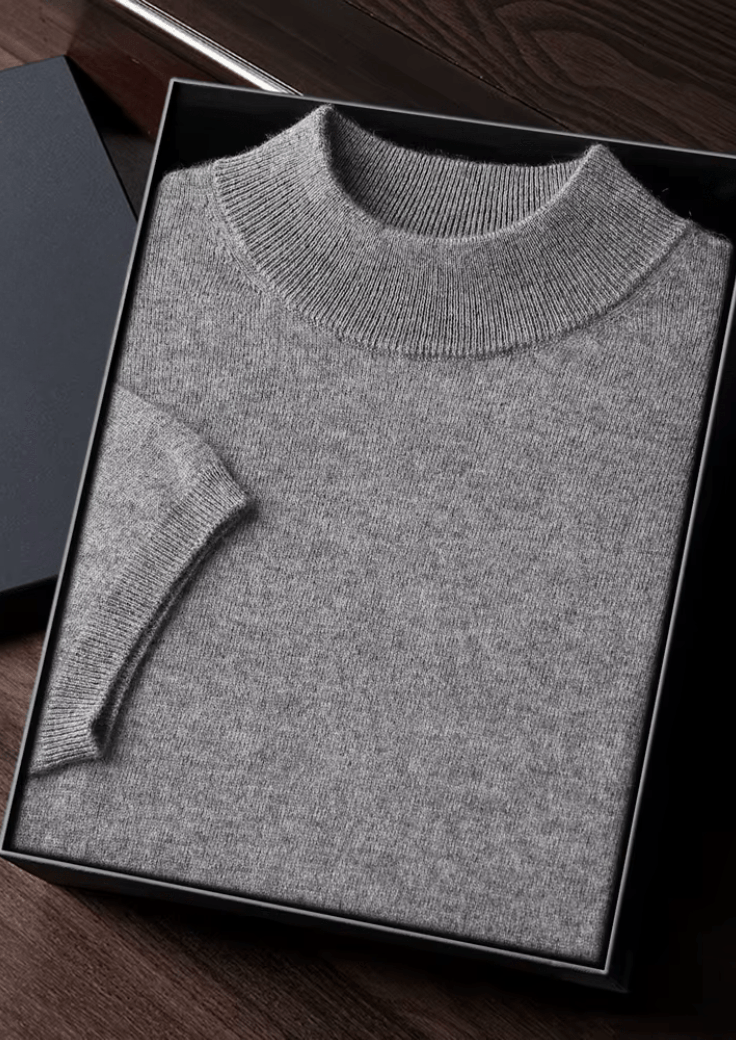 100% CASHMERE MOCK NECK T - SHIRT - LORMIER - 