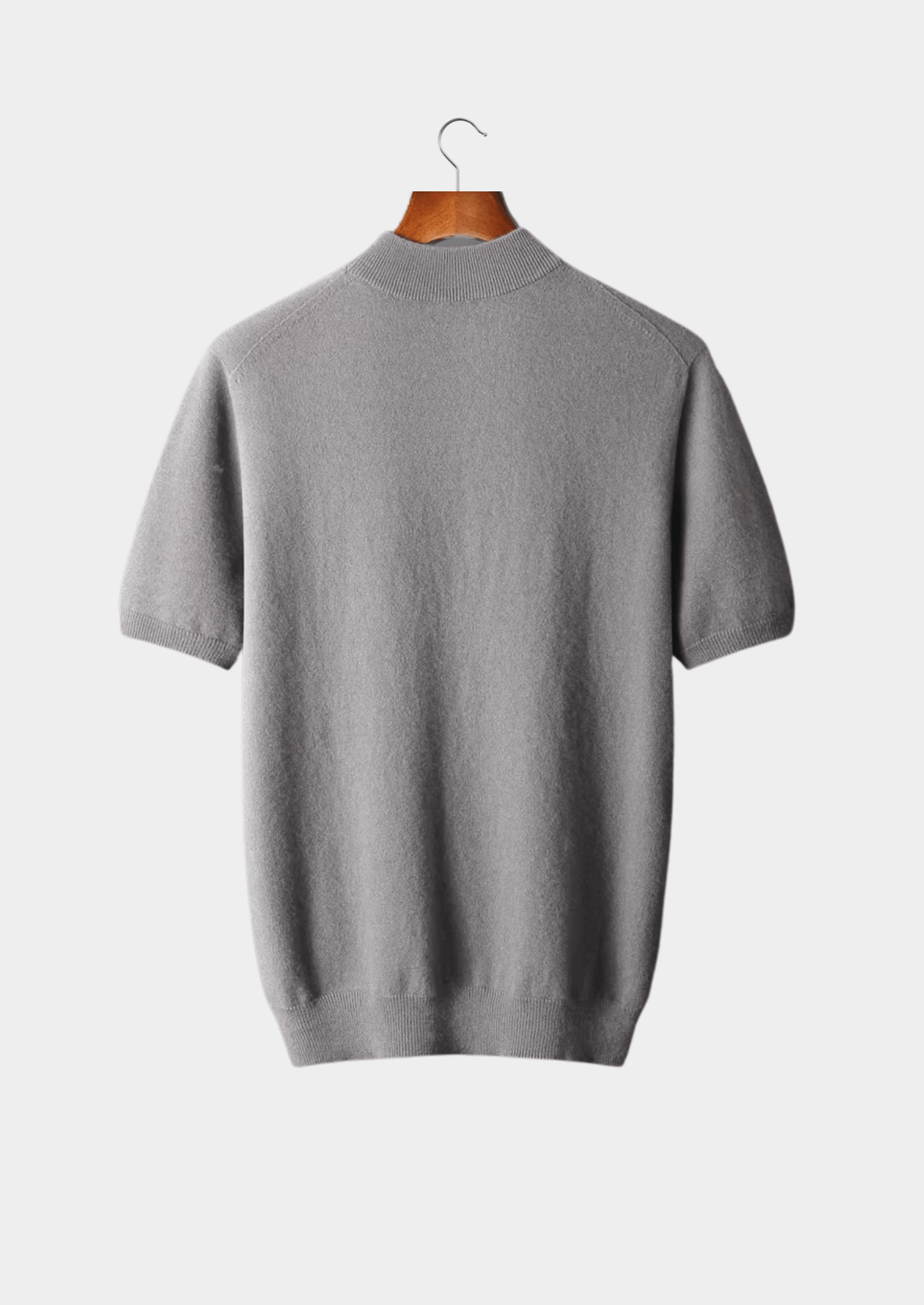 100% CASHMERE MOCK NECK T - SHIRT - LORMIER - 