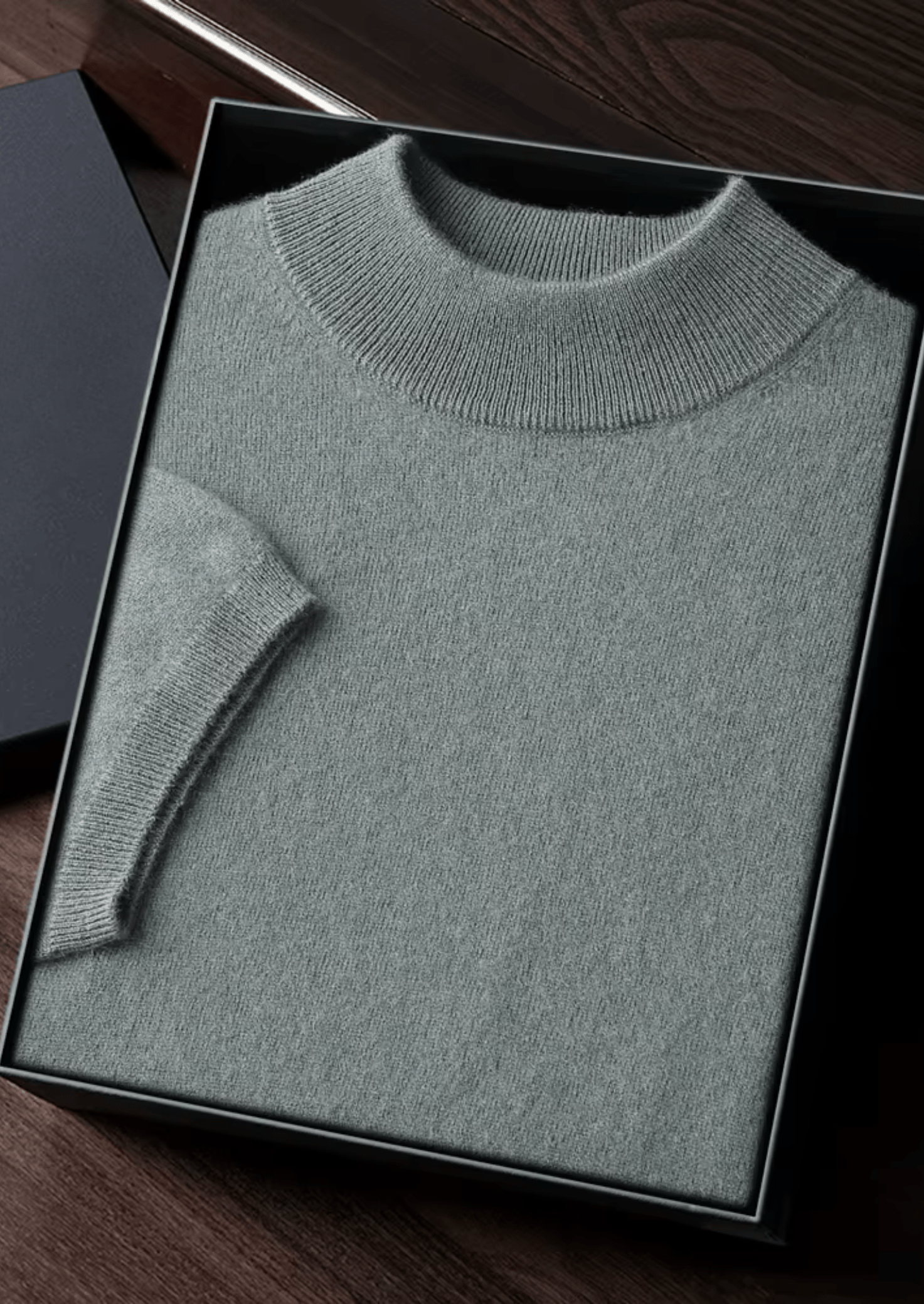 100% CASHMERE MOCK NECK T - SHIRT - LORMIER - 