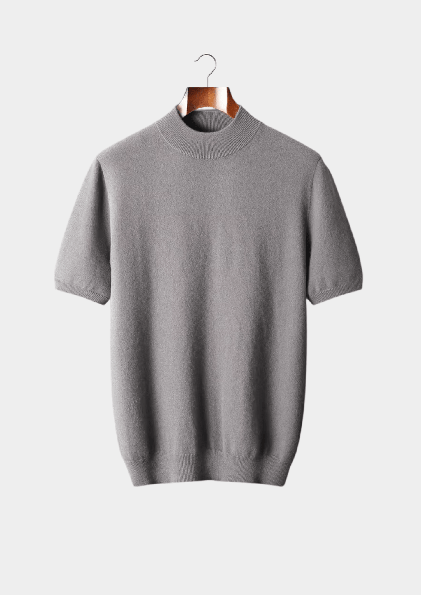 100% CASHMERE MOCK NECK T - SHIRT - LORMIER - 
