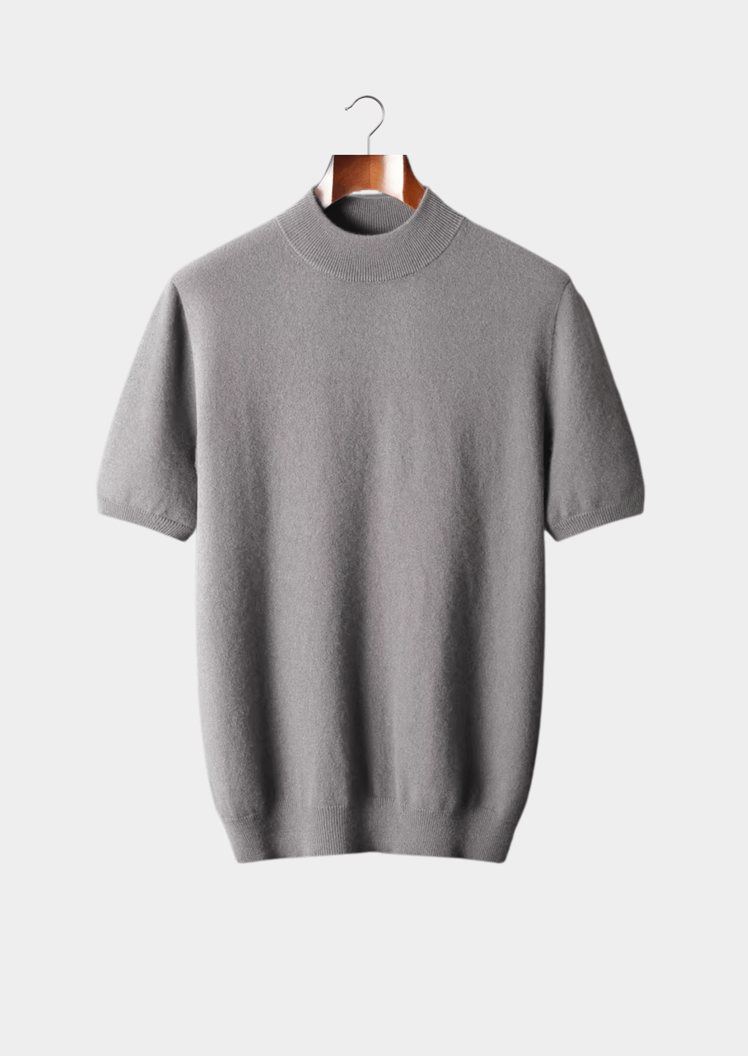 100% CASHMERE MOCK NECK T - SHIRT - LORMIER - 