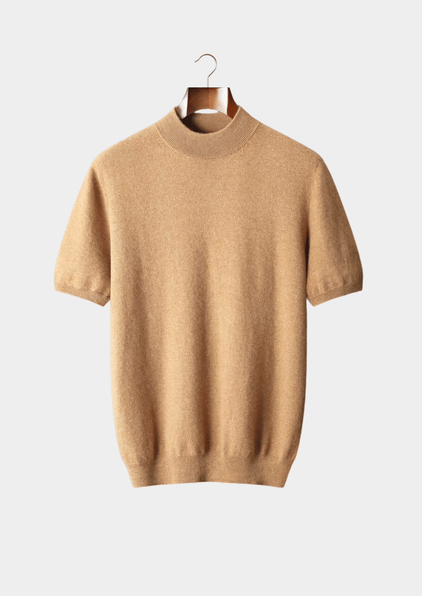 100% CASHMERE MOCK NECK T - SHIRT - LORMIER - 