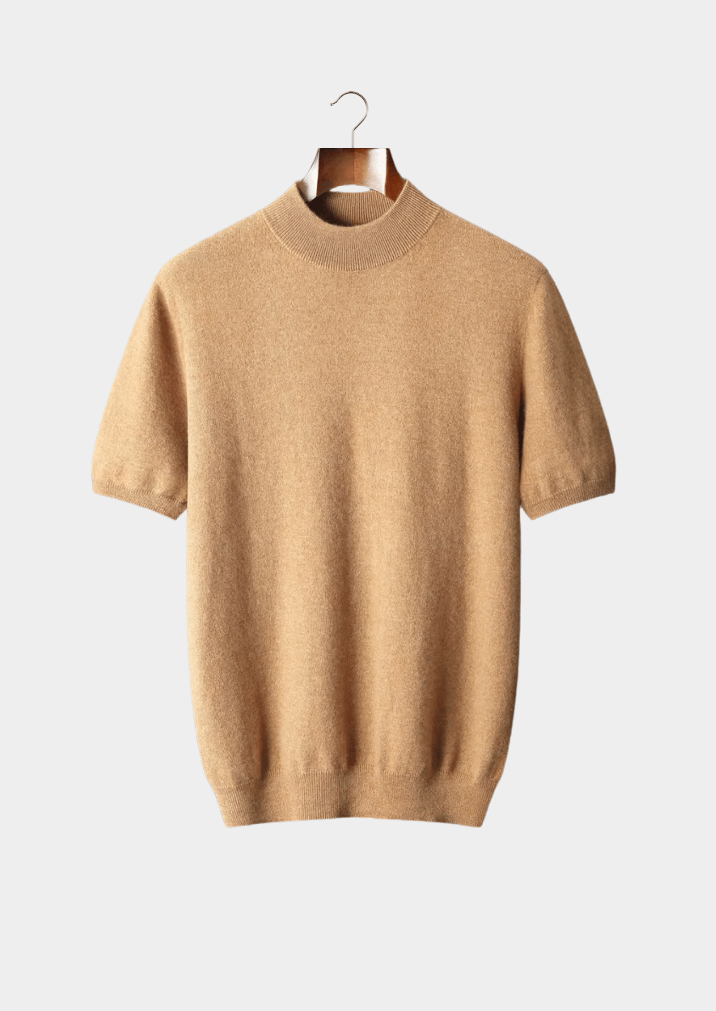 100% CASHMERE MOCK NECK T - SHIRT - LORMIER - 