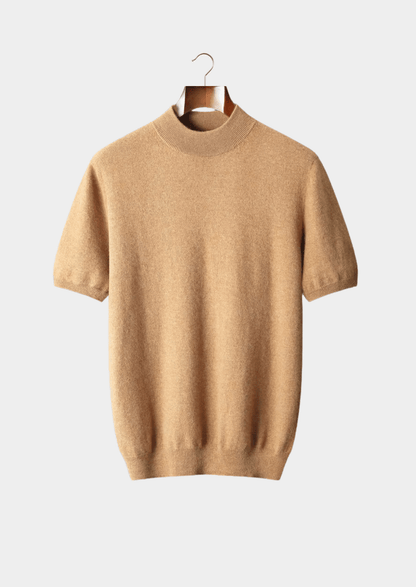 100% CASHMERE MOCK NECK T - SHIRT - LORMIER - 