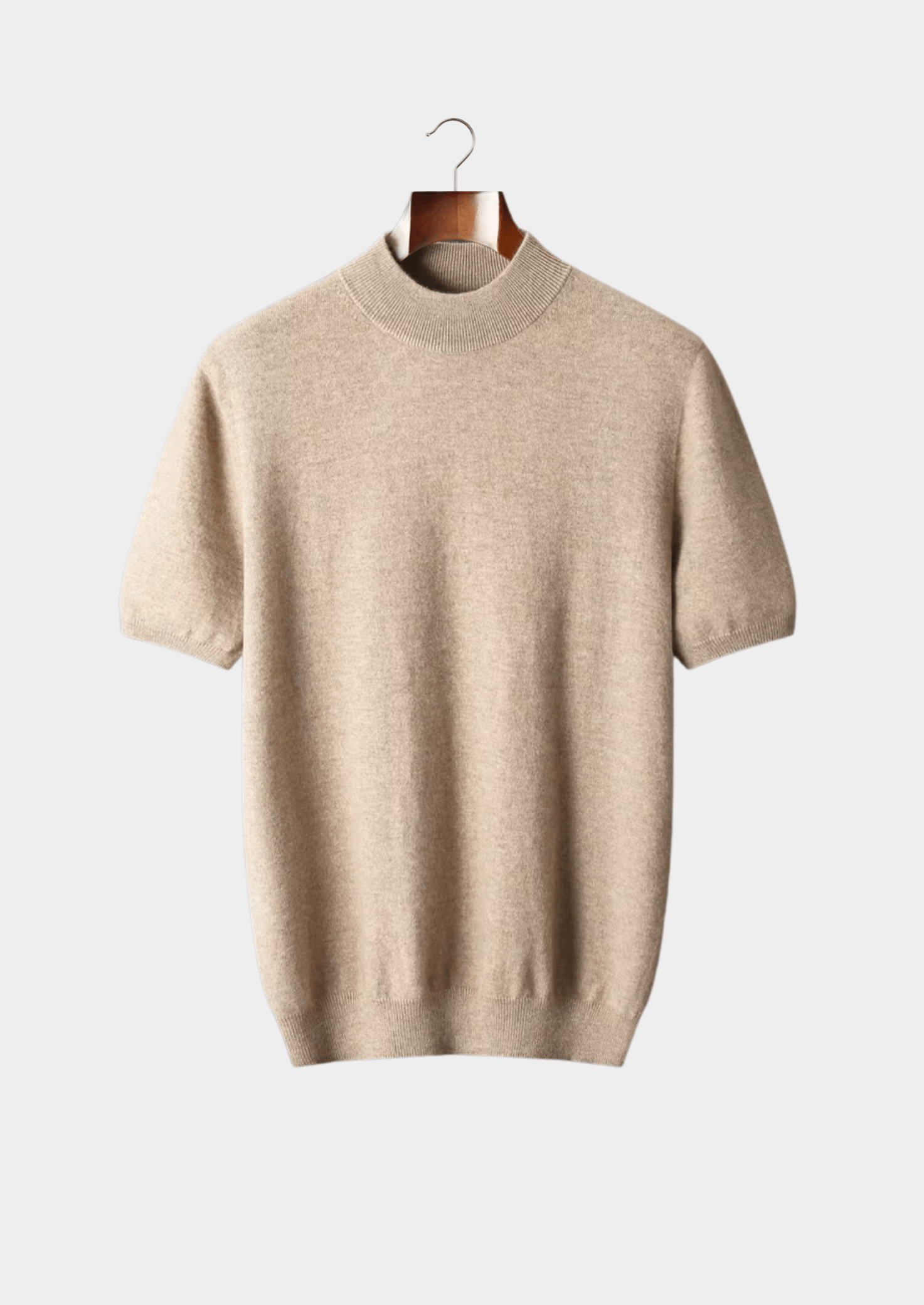 100% CASHMERE MOCK NECK T - SHIRT - LORMIER - 