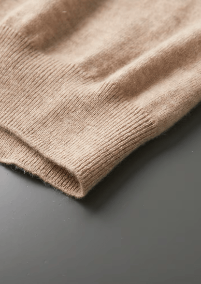 100% CASHMERE MOCK NECK T - SHIRT - LORMIER - 