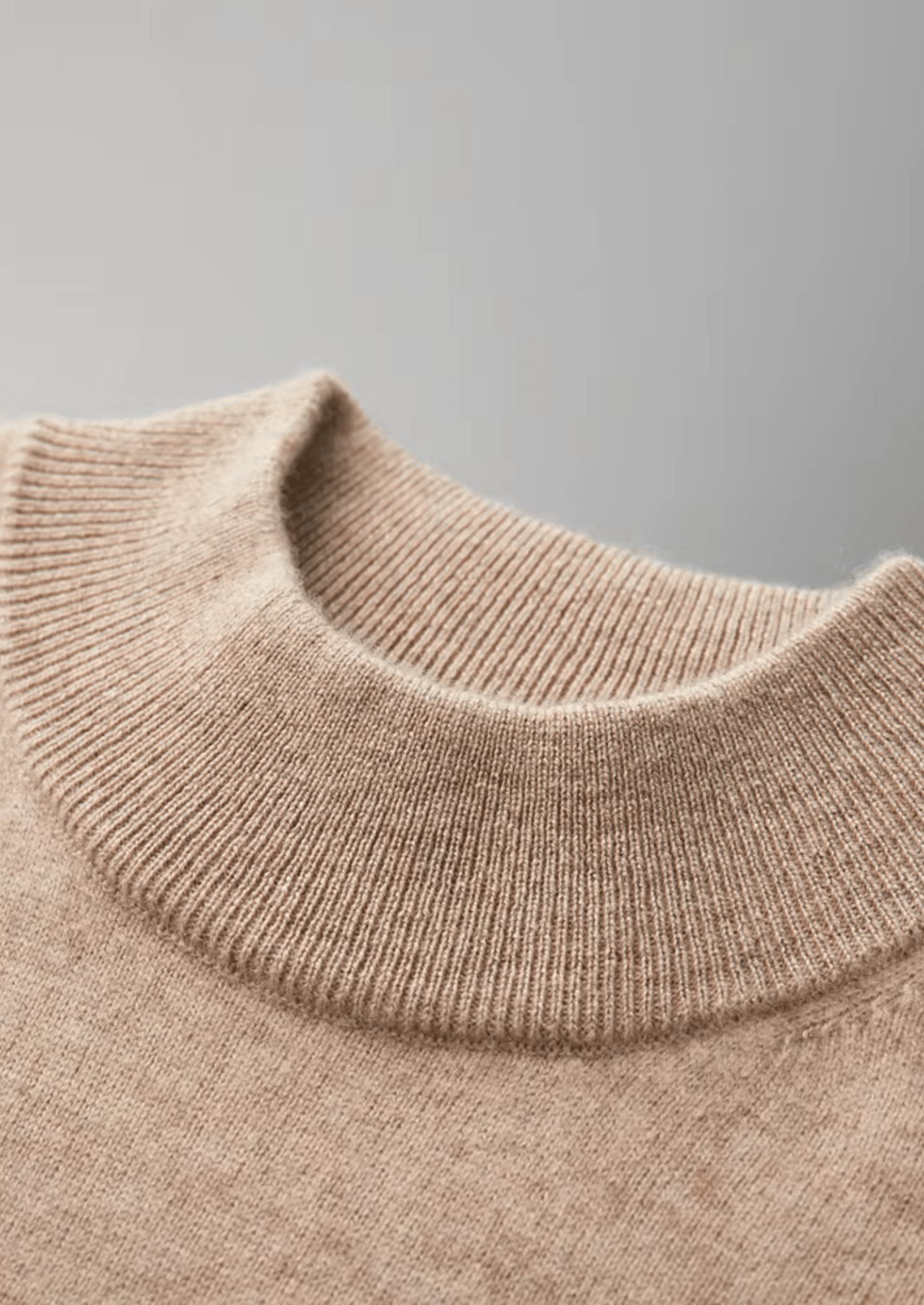 100% CASHMERE MOCK NECK T - SHIRT - LORMIER - 