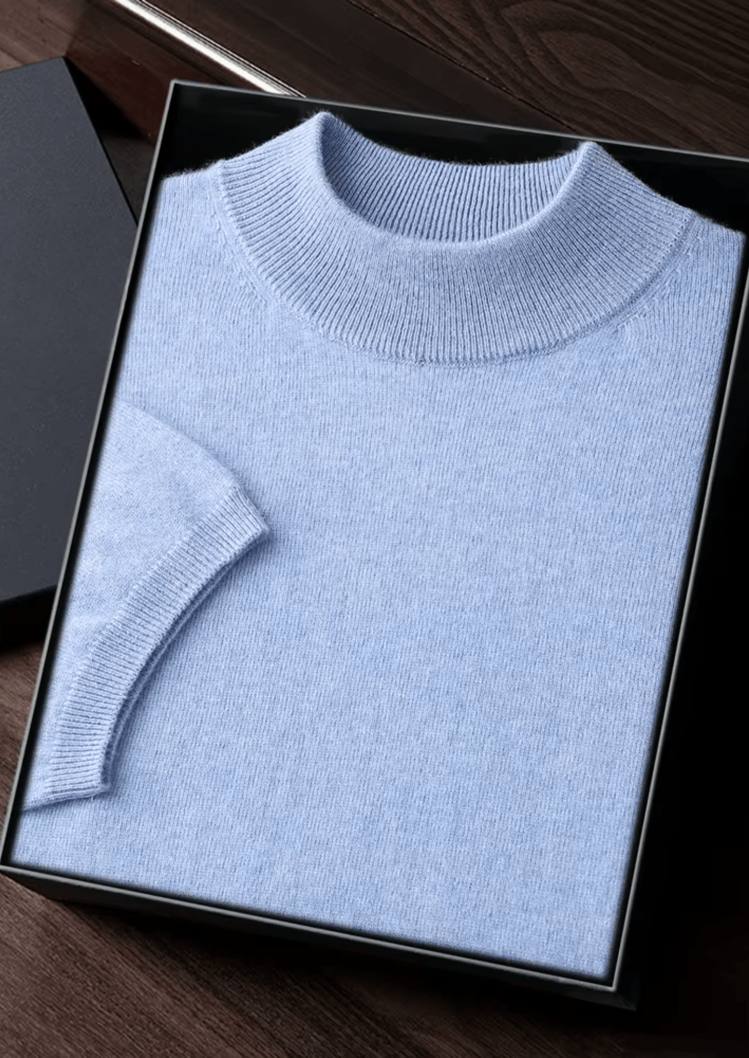100% CASHMERE MOCK NECK T - SHIRT - LORMIER - 
