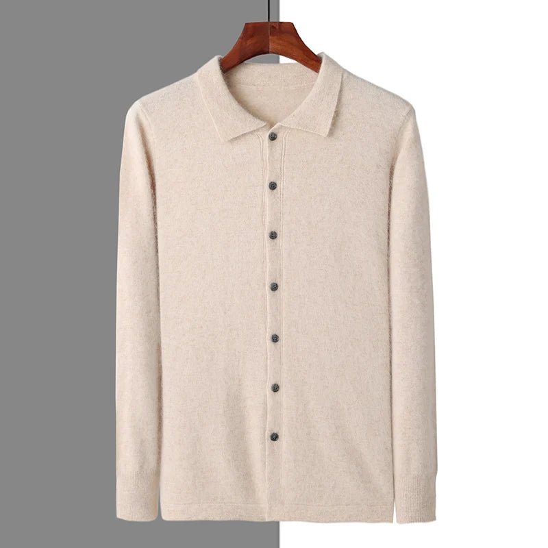 100% CASHMERE POLO BUTTON - LORMIER - 