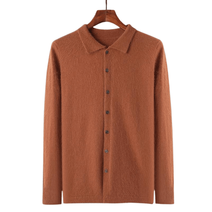 100% CASHMERE POLO BUTTON - LORMIER - 