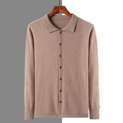 100% CASHMERE POLO BUTTON - LORMIER - 
