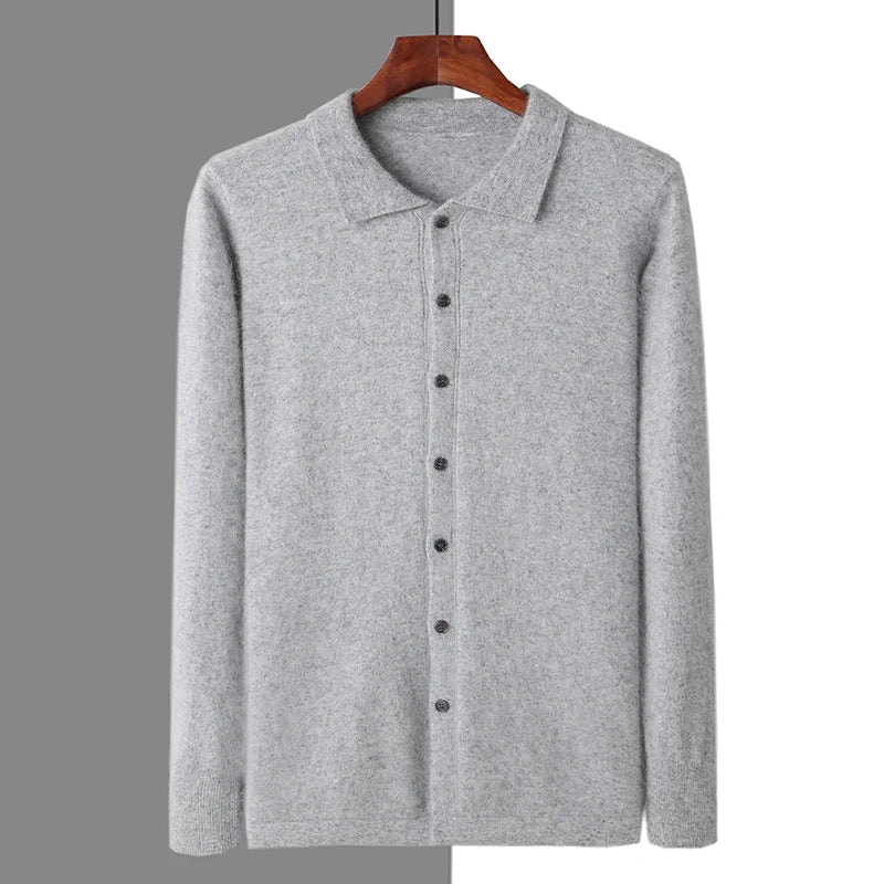 100% CASHMERE POLO BUTTON - LORMIER - 