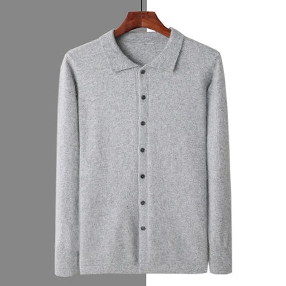 100% CASHMERE POLO BUTTON - LORMIER - 