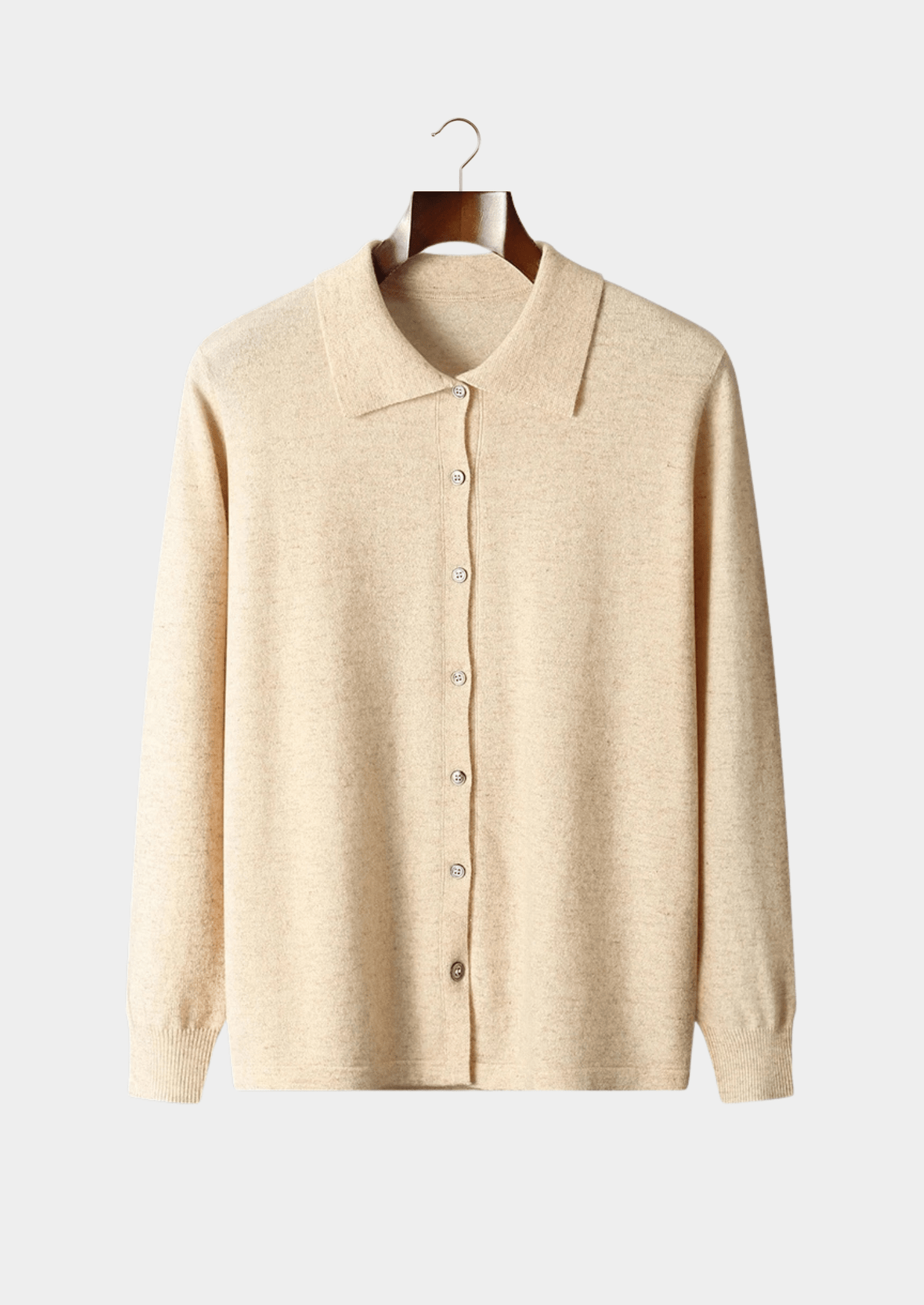 100% CASHMERE POLO CARDIGAN - LORMIER - 