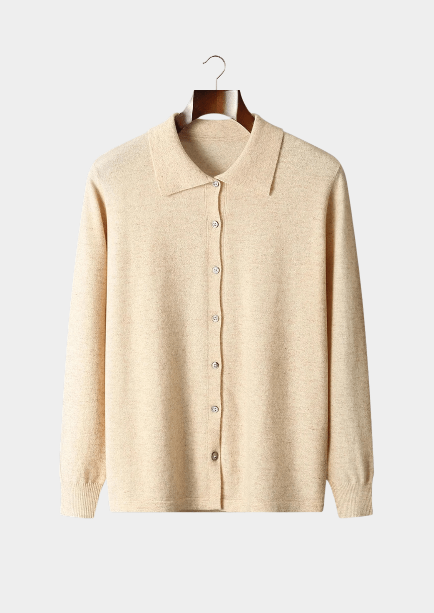 100% CASHMERE POLO CARDIGAN - LORMIER - 