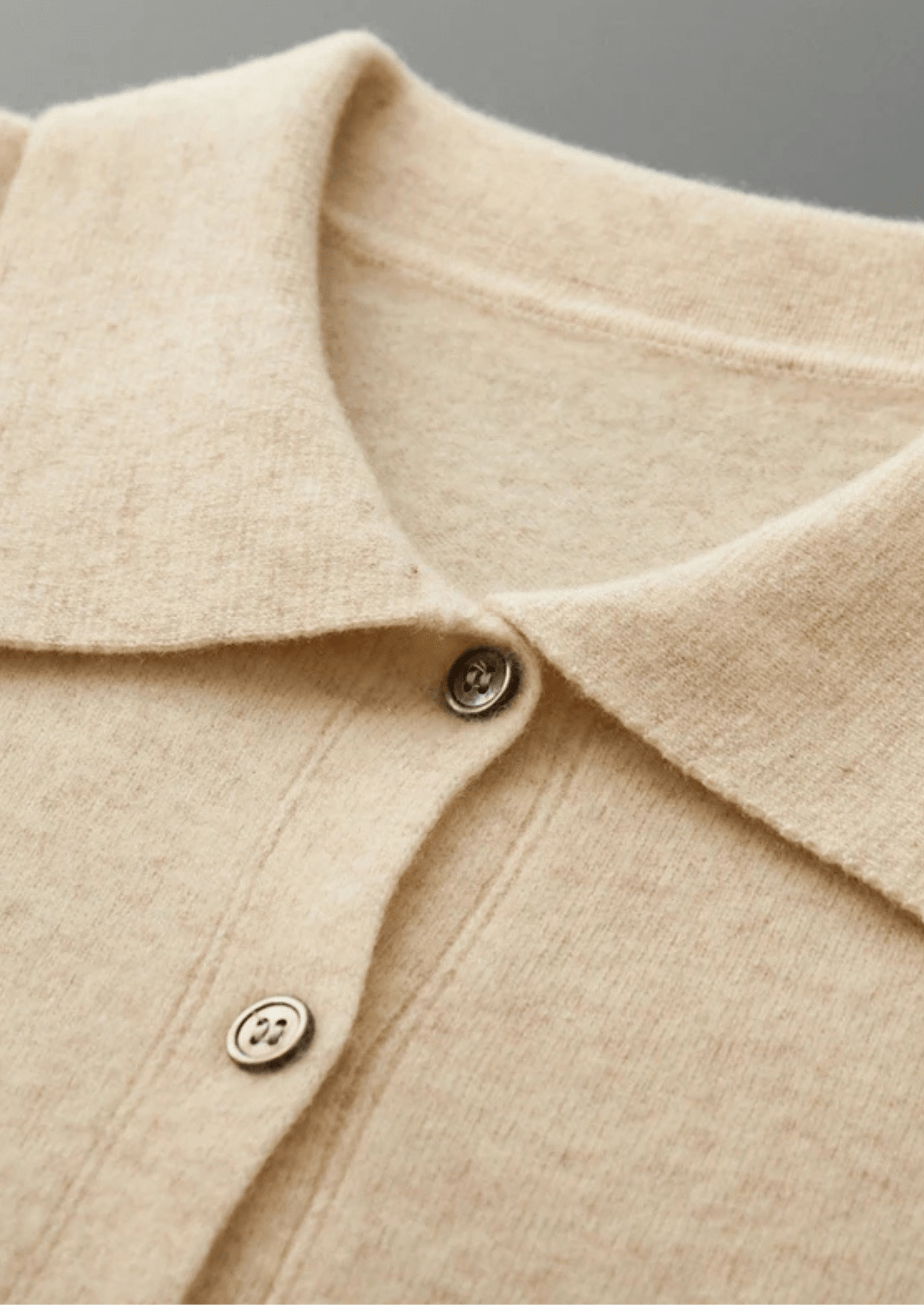100% CASHMERE POLO CARDIGAN - LORMIER - 