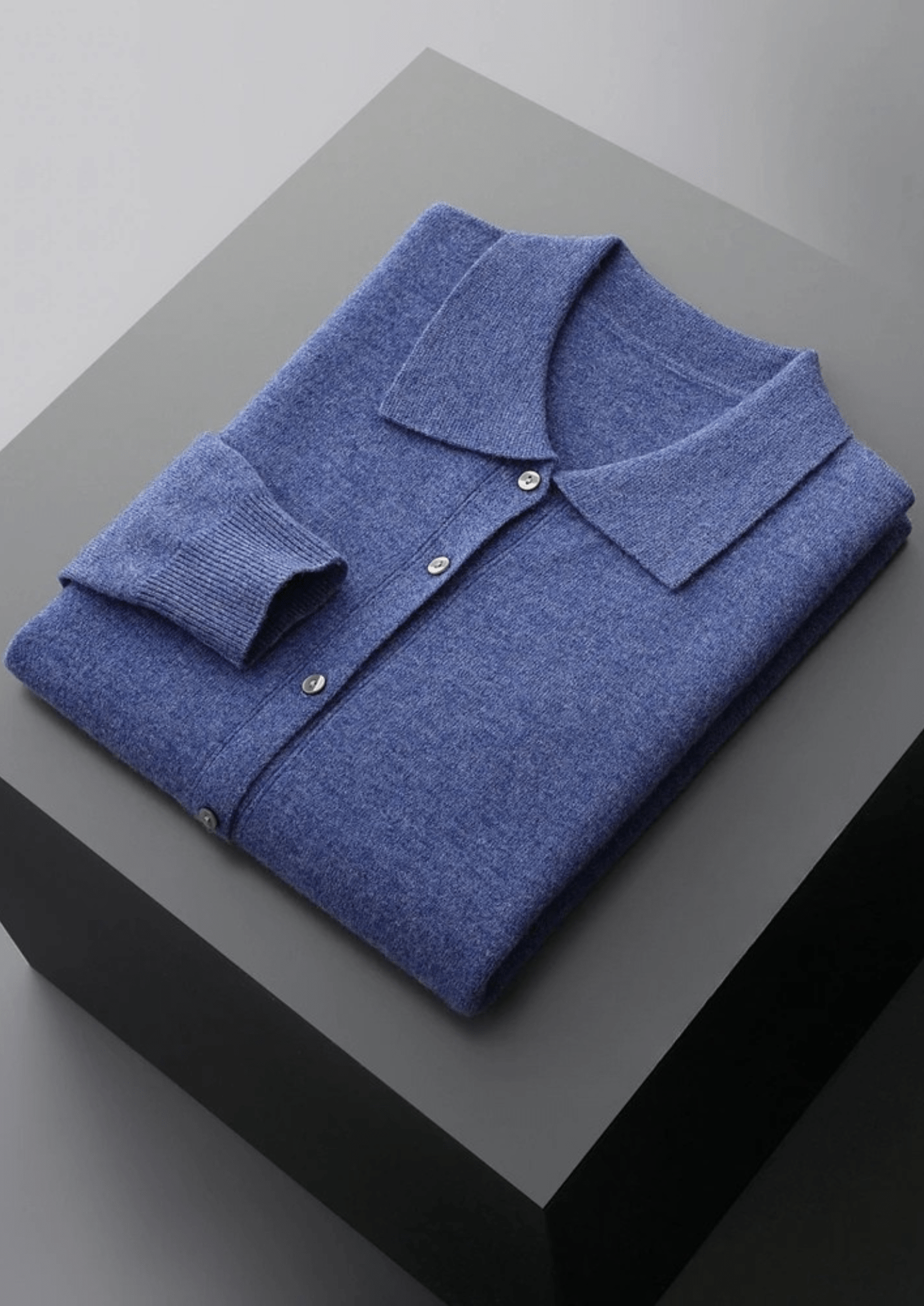100% CASHMERE POLO CARDIGAN - LORMIER - 