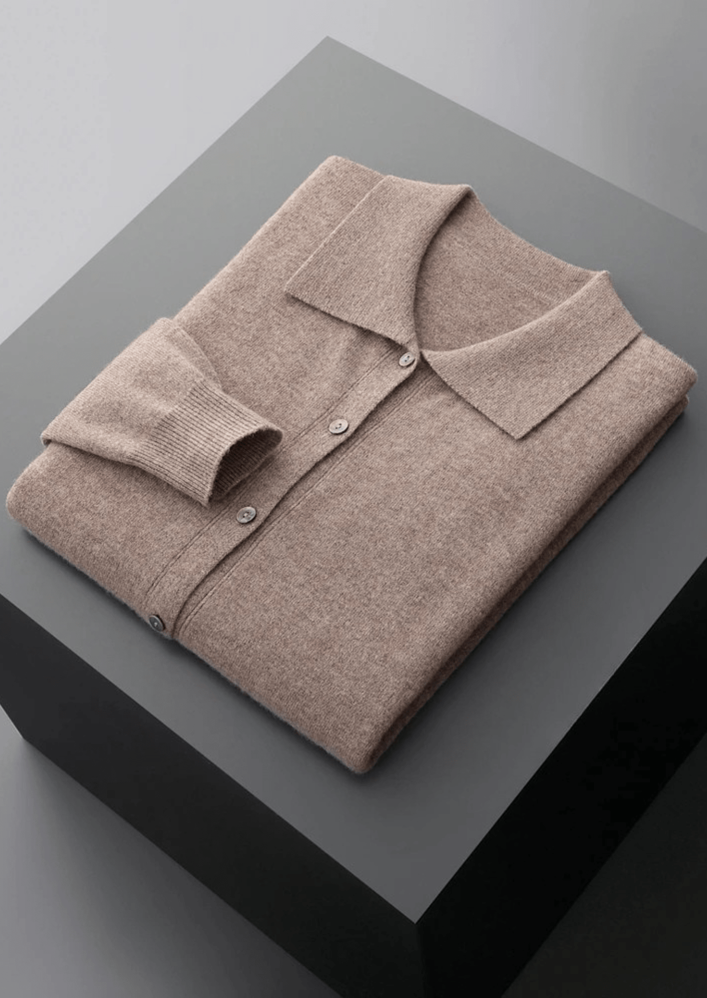 100% CASHMERE POLO CARDIGAN - LORMIER - 